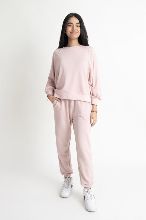Blush Pink Cropped Sweatshirt